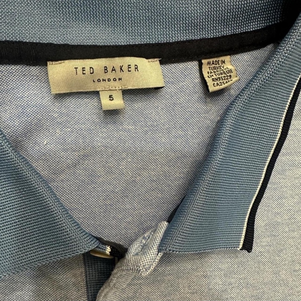 Ted Baker Men's Blue Polo Shirt Size XL (5) - Picture 5 of 5